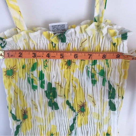 Vintage Floral Midi Sun Dress with Shirred Bodice. - Picture 9 of 14